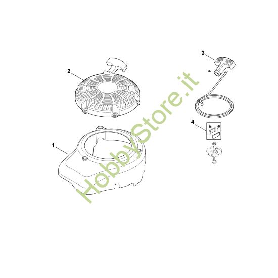 Picture of L - Coperchio ventilatore, dispositivo avviamento XT-6 (XT149-0213)